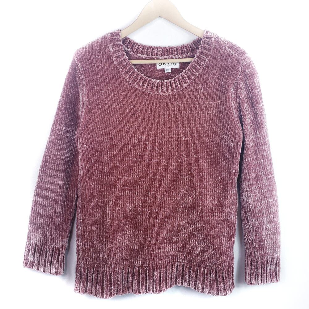 Orvis Chenille Pullover Crew Neck Sweater Size S Small